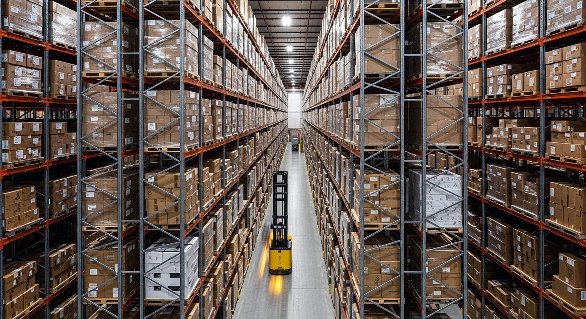 Logistics warehouse aerial view